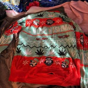 LG Vibrant Orange and Black Sweater